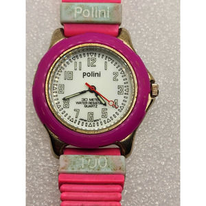 Polini 100 Sport Watch VTG 1990 90s style Quartz watch Pink Lollipop second hand
